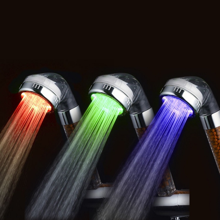 Wholesale of LED temperature-controlled three-color and seven-color pressure-increasing water-stopping negative ion shower heads and handheld water-saving shower sets Application Scenario
