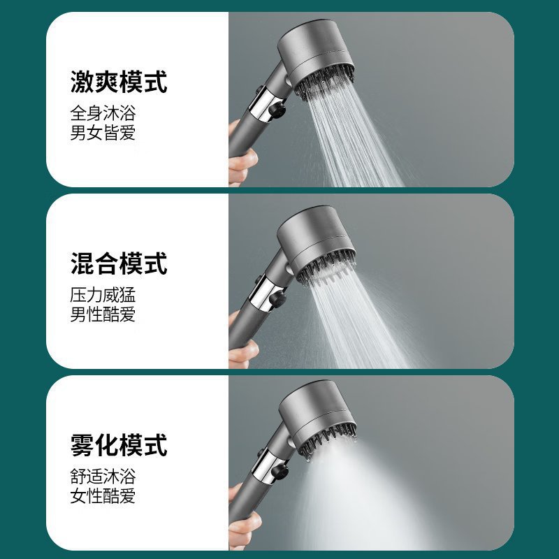 Three-speed, one-button, water-stop, bathroom massage, bathing, filtering, spray, handheld shower head Application Scenario