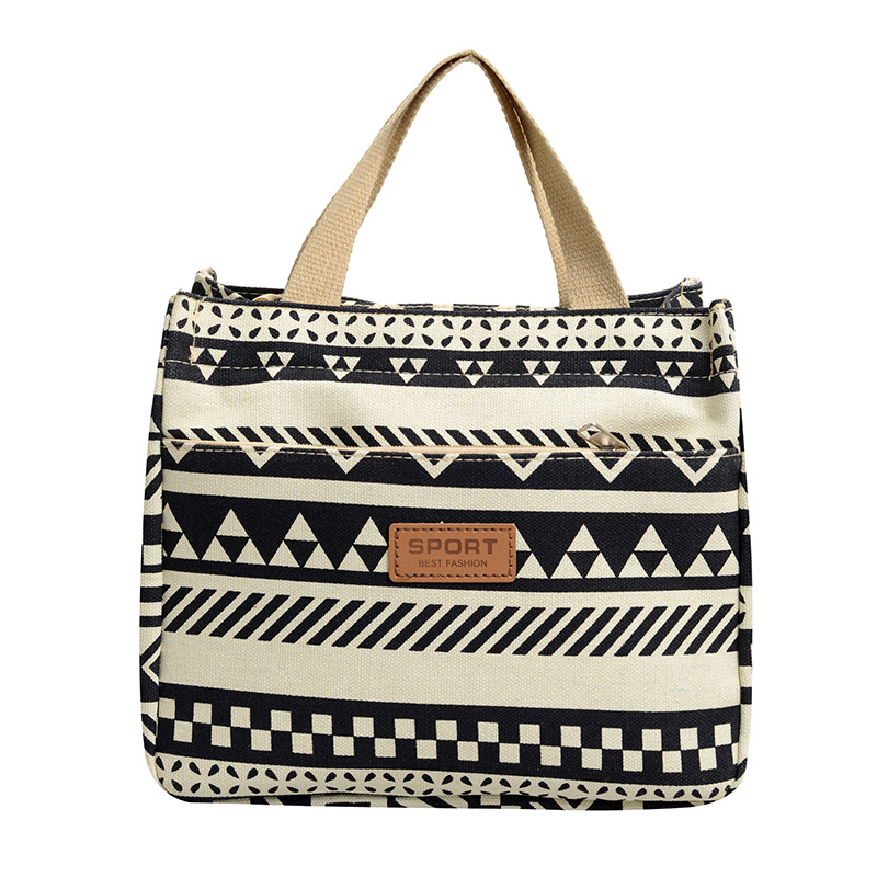 Wholesale of cross-border large-capacity canvas bags, single-sided printed handbags, commuter tote bags, art student bags, single-shoulder bags Item Picture