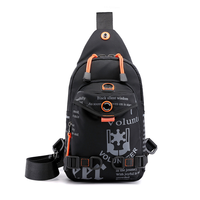 Cross-border exclusive new trendy and versatile men's chest bag, outdoor multi-functional crossbody backpack, sports single-shoulder bag full figure