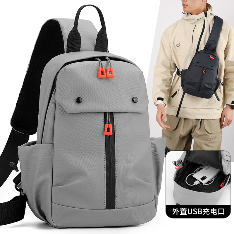 Cross-border men's crossbody bag, waterproof and wear-resistant, new chest bag, simple and versatile, casual and convenient, single-shoulder bag, fashionable bag full figure