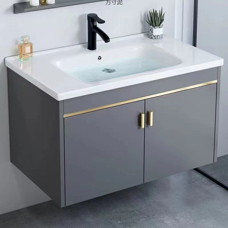Household washbasin cabinet combination, bathroom, small-sized washbasin, wall cabinet, space aluminum bathroom cabinet, washbasin Specification drawing