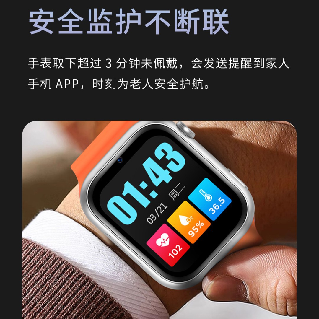 5G elderly positioning smartwatch, anti-dementia for the elderly, anti-wandering gps tracking device, anti-wandering locator wristband Specification drawing