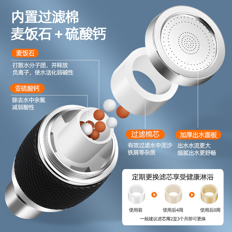Kitchen faucet filter, household water purifier faucet universal splash-proof joint, extension and rotating faucet magic tool Specification drawing