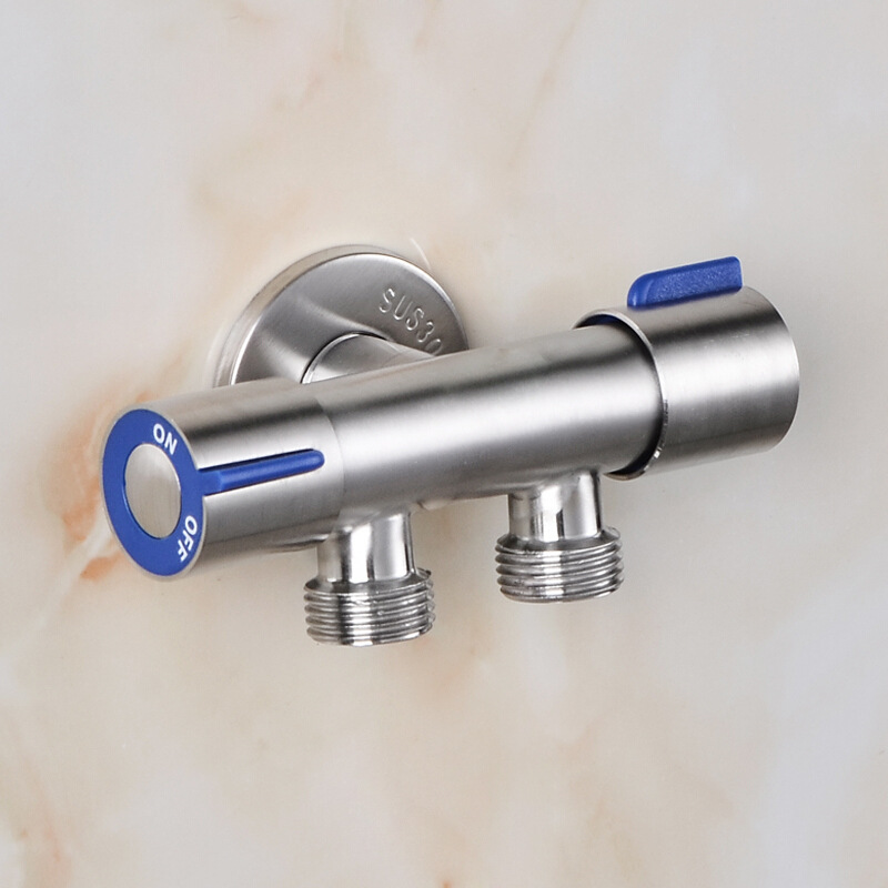 304 stainless steel, one inlet and two outlets, double handle, double control, single cold spray gun faucet, quick-boiling faucet for washing machine full figure