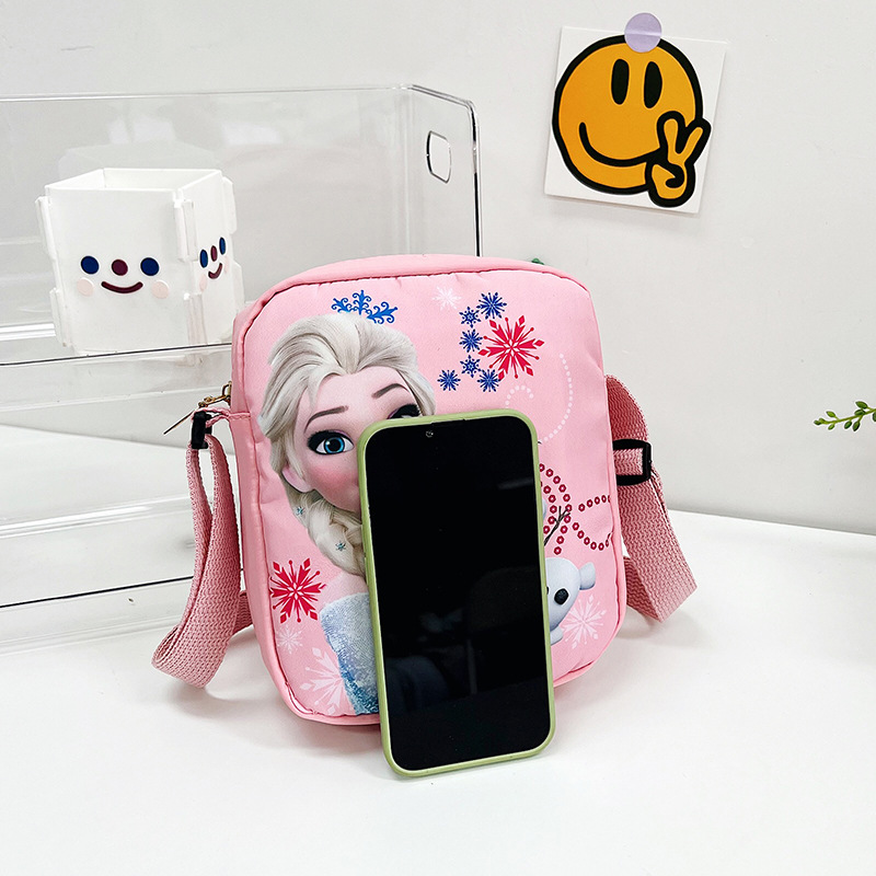 Frozen children's bags, cute princess crossbody bags, Aisha gifts, live wholesale, single-shoulder mobile phone bags Specification drawing