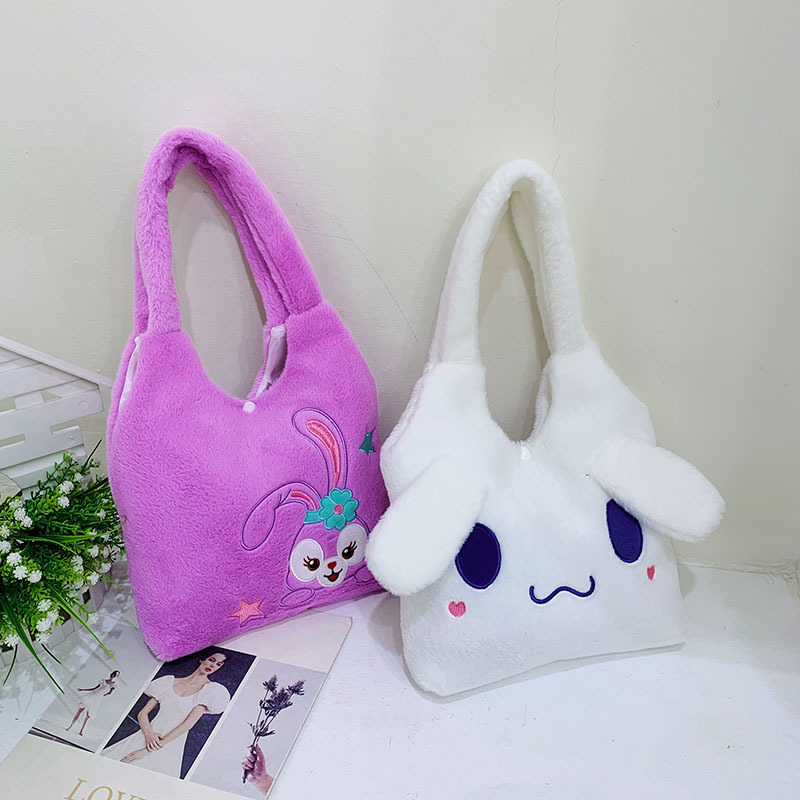Wholesale of cute cartoon plush handbags for women in Spring 2023, fashionable and girlish Korean style large-capacity handbags details Picture