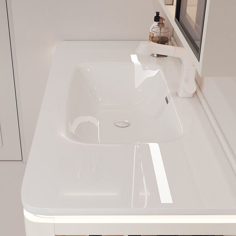 Simple cream washbasin, ceramic integrated modern bathroom, smart solid wood bathroom cabinet, washbasin combination Specification drawing