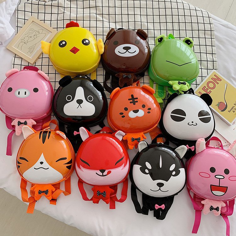 2020 New style Children's cartoon kindergarten Boys and girls 1-3 years old cute backpack eggshell double-shoulder small bag full figure