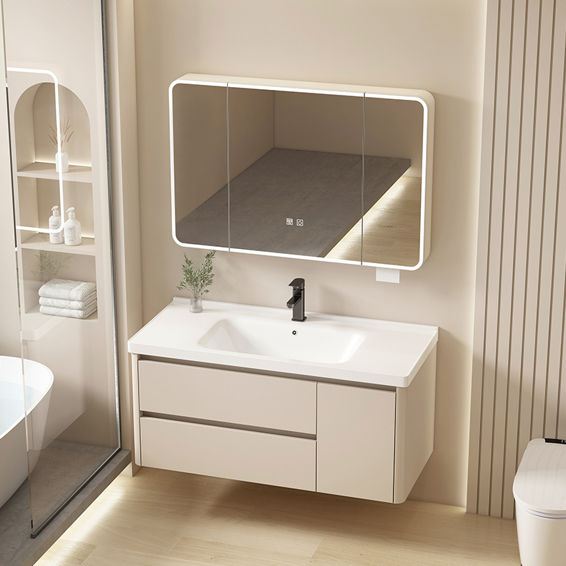 Honeycomb aluminum, space aluminum alloy, bathroom, ceramic integrated washbasin, countertop, sink, hand washing basin, bathroom cabinet combination Specification drawing