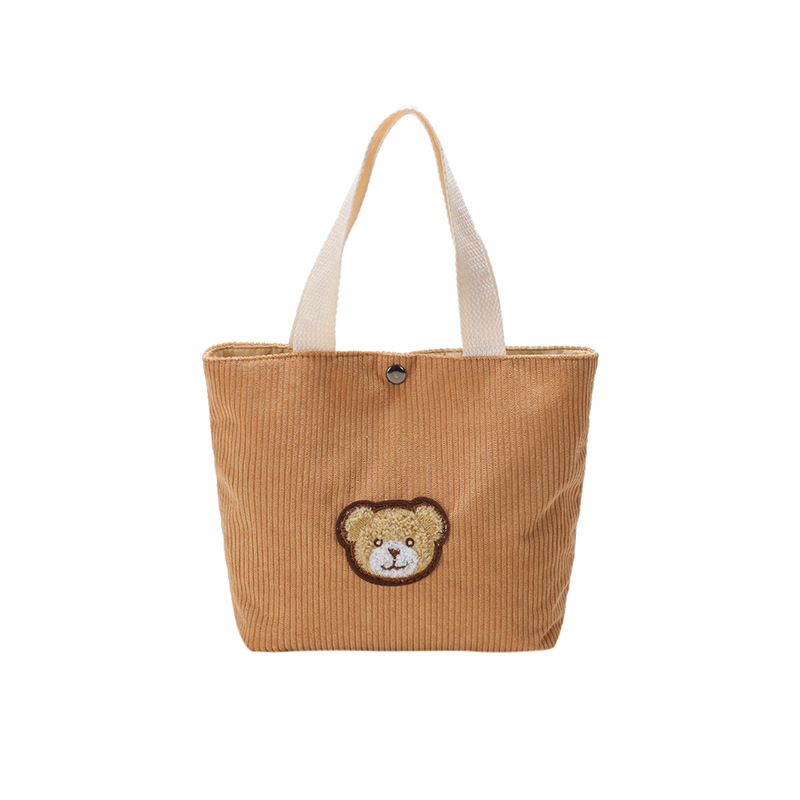 New corduroy small bags, women's bags, mini handbags, student Korean-style cute bento bags, trendy and easy to carry Item Picture