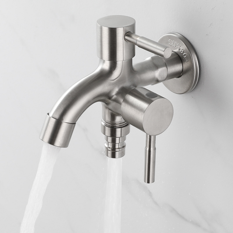 304 stainless steel dual-purpose dual-boiling faucet, one-in-two-out washing machine, mopping sink, laundry basin, multi-functional faucet details Picture