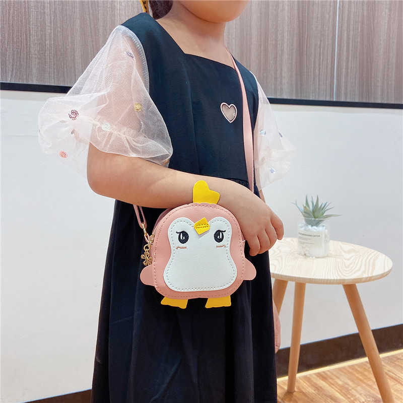 Children's bags for boys and girls are super cute. Baby crossbody bag, penguin cartoon coin purse, mini accessories, single-shoulder bag Specification drawing