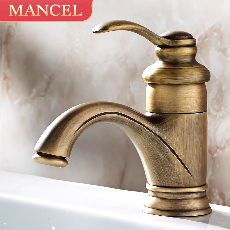 【 Original Manufacturer 】 Antique faucet, European-style washbasin faucet, all-copper bathroom hand washing basin, washbasin, cold basin Item Picture