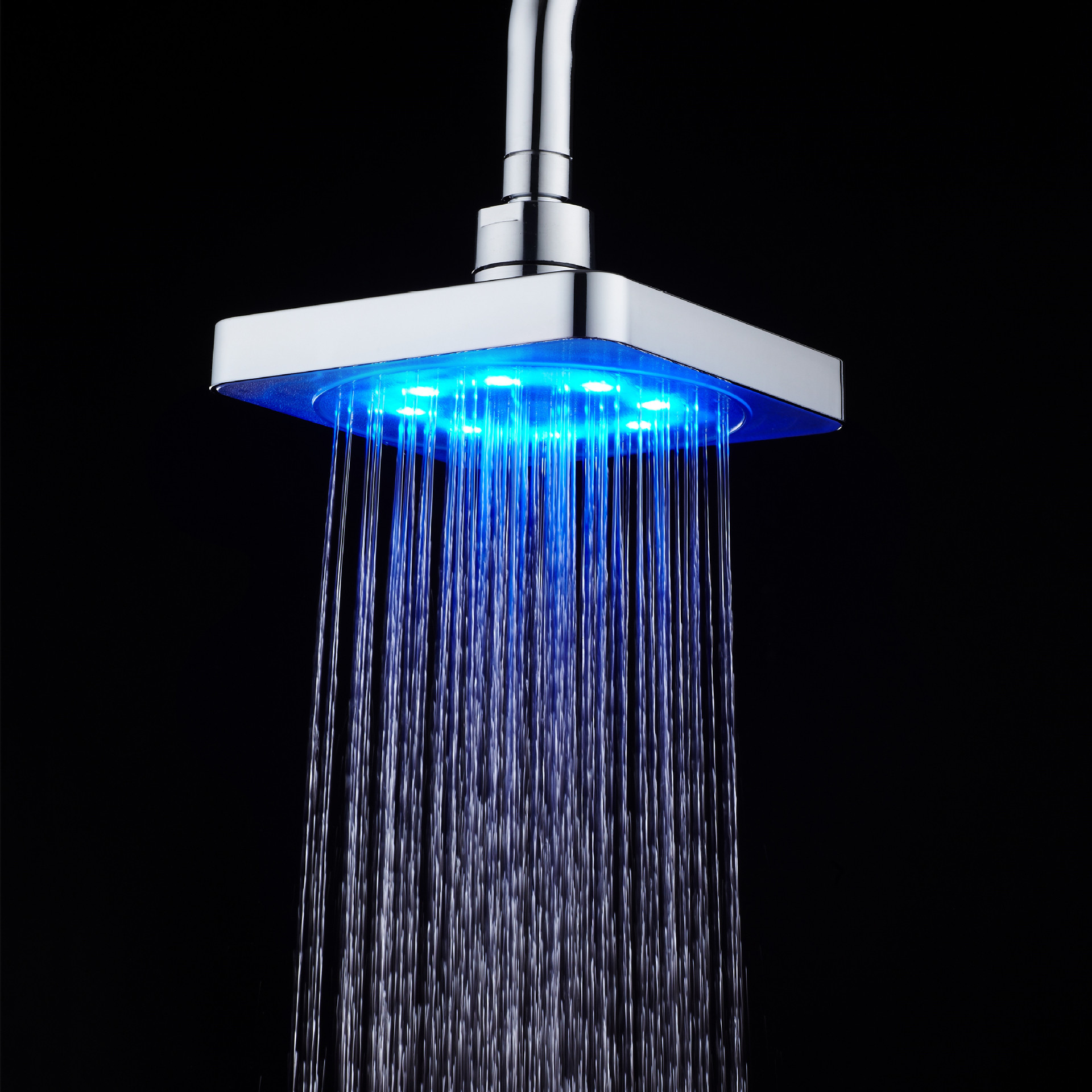 The manufacturer supplies 6-inch ceiling shower heads with LED temperature control and seven-color self-changing bathroom shower heads with square ceiling spray Specification drawing