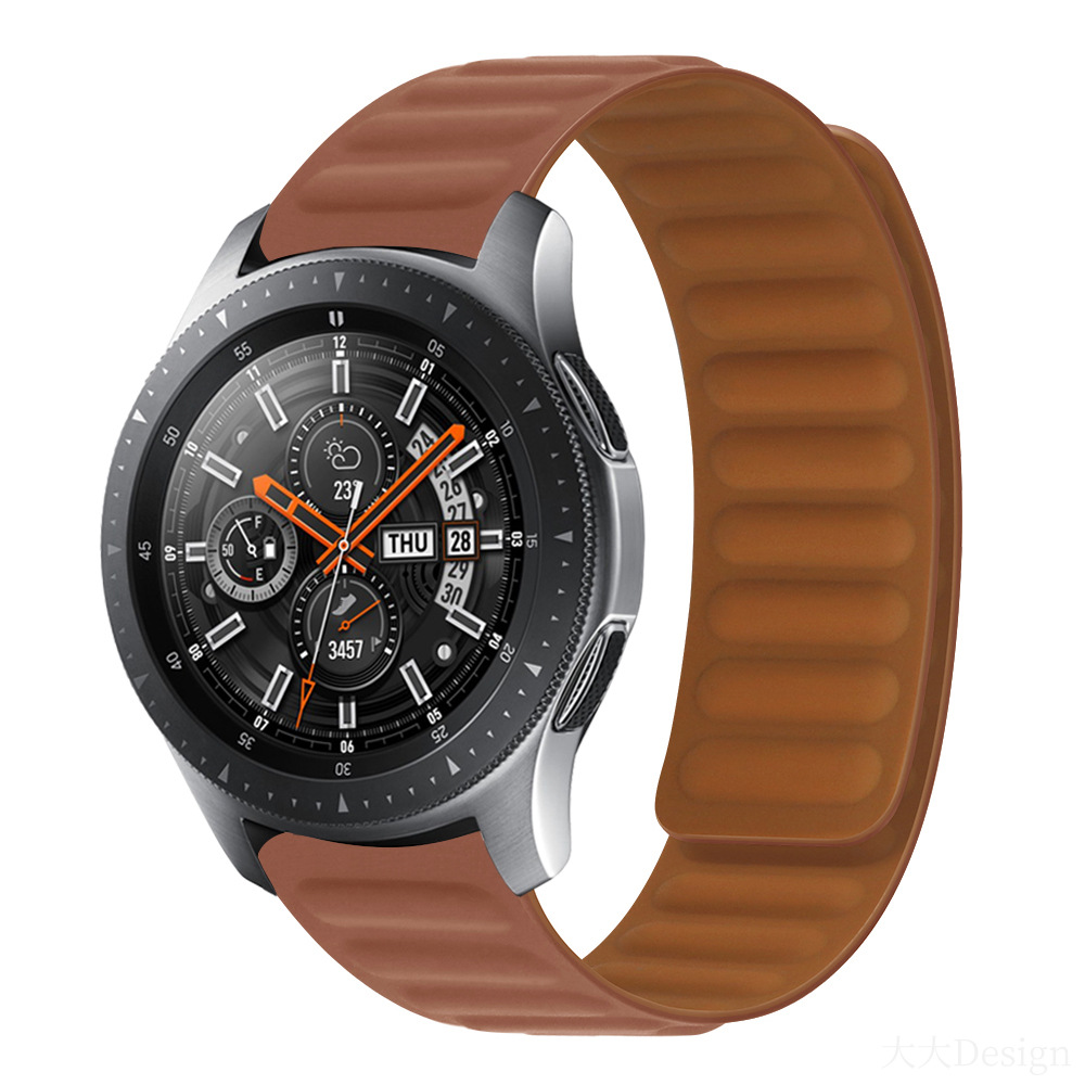Compatible with Huawei gt4/gt5/PRO and Samsung watch4 silicone magnetic color-blocking 20/22MM watch straps details Picture