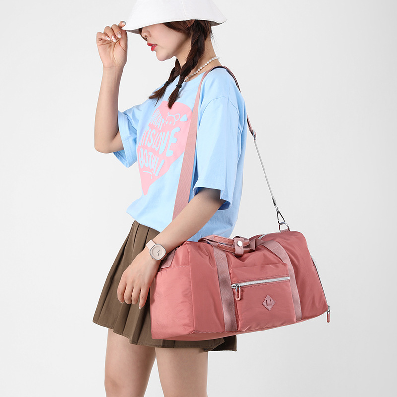 Colorful Fox's new large-capacity women's travel bag, outdoor casual fitness bag, water-resistant independent shoe compartment Specification drawing
