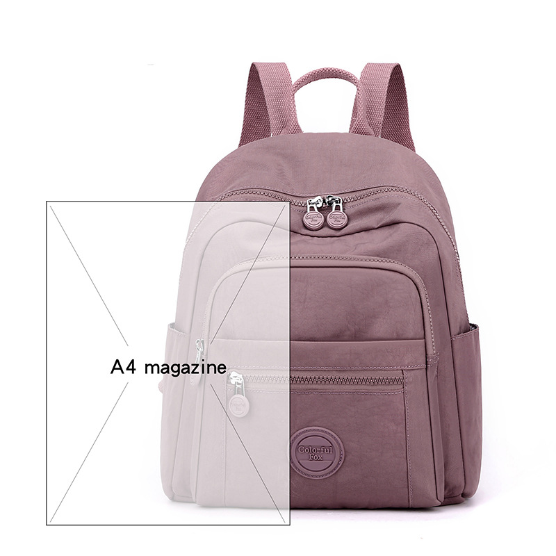 Colorful Fox's new women's backpack, large-capacity multi-layer water-resistant student schoolbag, and simple handbag Item Picture