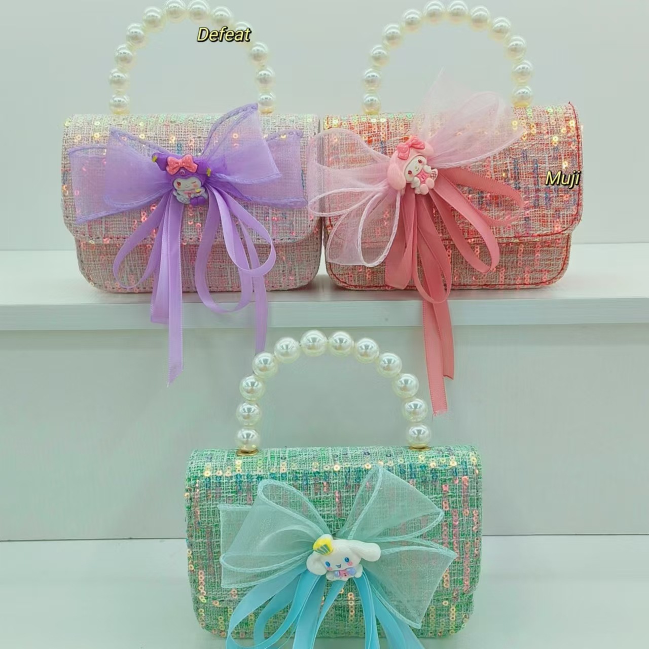 Melody Pearl hand-held princess bag, crossbody Kumi accessory bag, Bow Girl Lucky money bag, chain bag details Picture