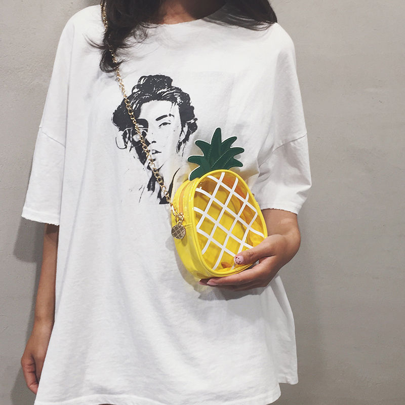 ins Summer Mini Bag Women 2021 New Style Fashionable and Individual PVC Transparent jelly Pineapple Bag single-shoulder crossbody women's bag details Picture