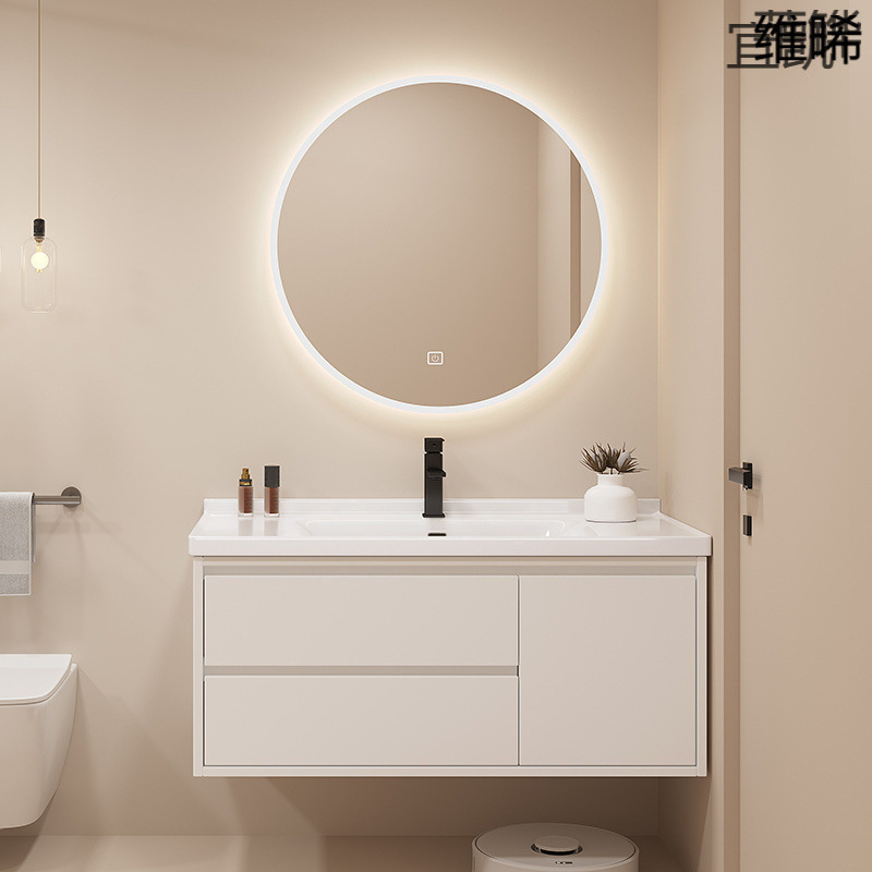 QP8 Smart internet-famous bear Mirror Bathroom cabinet combination bathroom ceramic washbasin Integrated cabinet Washbasin Application Scenario