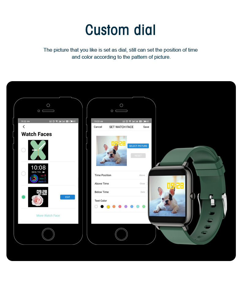 The new P22 multi-sport smart bracelet features a large screen, full touch, waterproof, blood pressure and heart rate monitoring, and multiple straps for replacement Application Scenario