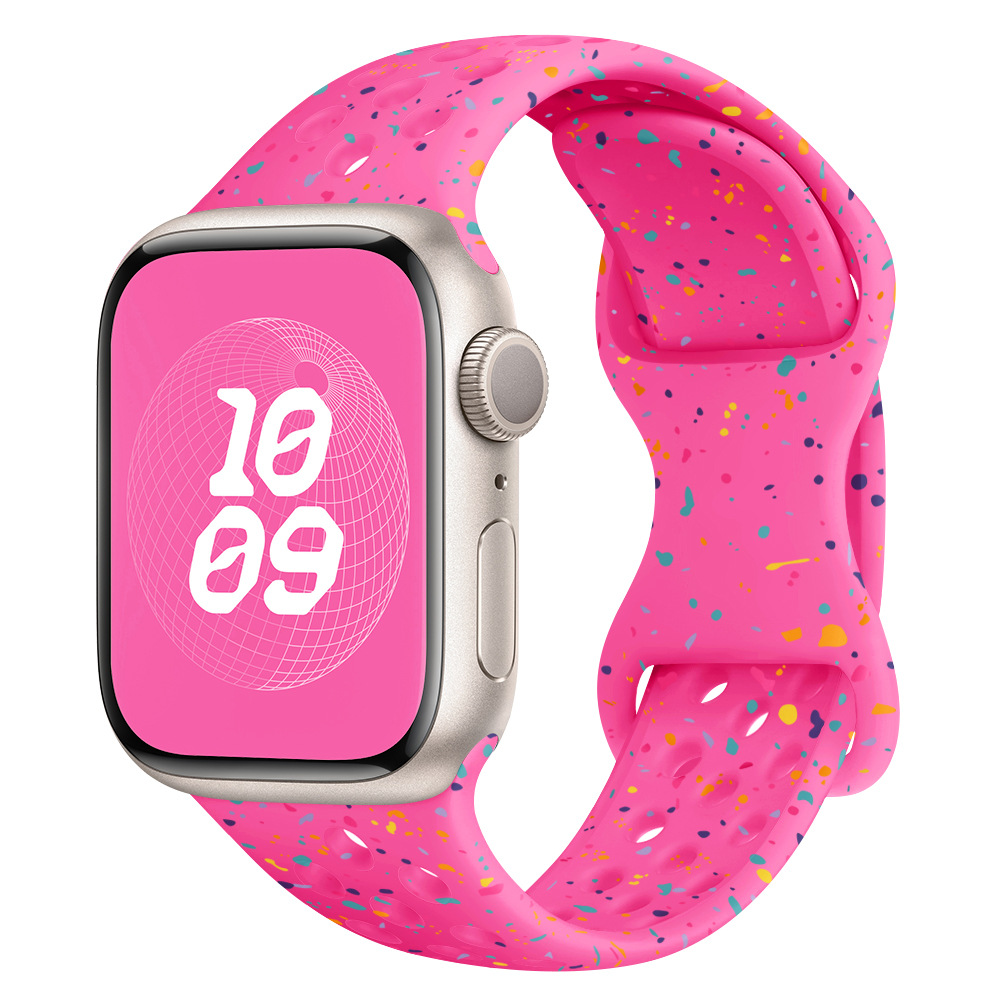 Suitable for Apple Watch with colorful dot rainbow butterfly clasp silicone strap iWatch SES91-8 Ultra Item Picture