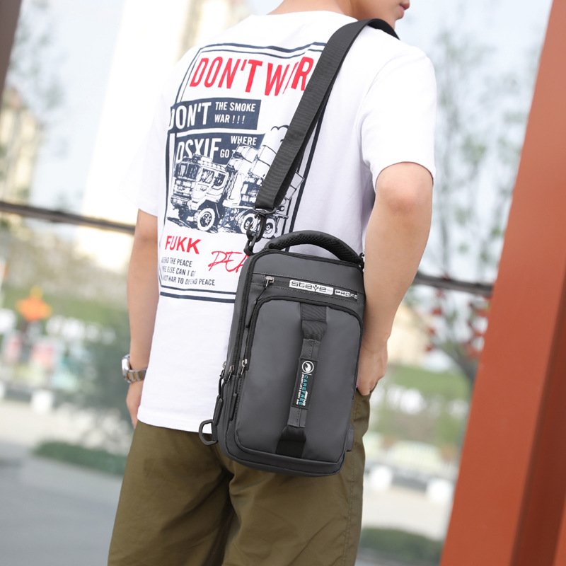 Cross-border exclusive supply manufacturer's batch of new men's chest bags with charging usb interface, multi-functional single shoulder bags and double shoulder bags Specification drawing