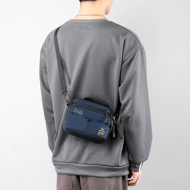 New men's crossbody bag, fashionable and simple single-shoulder bag, sports waist bag, outdoor multi-functional belt, hanging bag and mobile phone bag details Picture