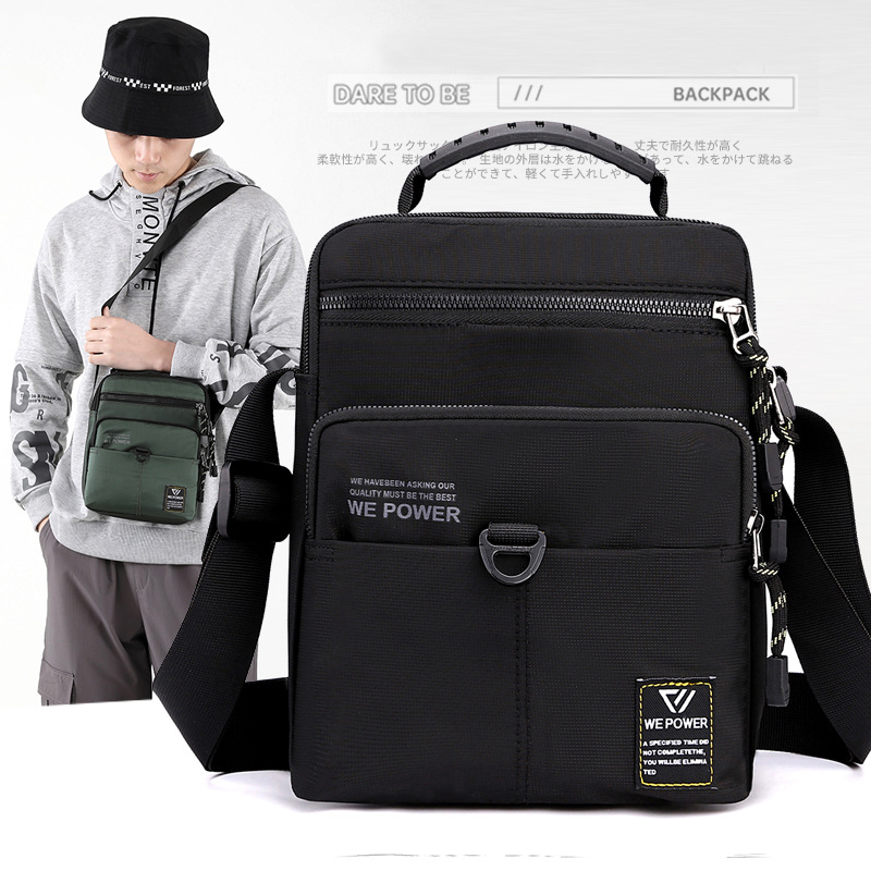 New trendy men's single-shoulder bag, casual crossbody bag, men's water-resistant nylon men's bag, outdoor messenger bag wholesale full figure