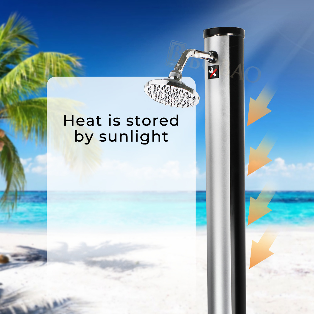 Wholesale of outdoor solar shower heads, floor-standing faucets, tall outdoor shower garden plastic shower heads and shower columns Specification drawing