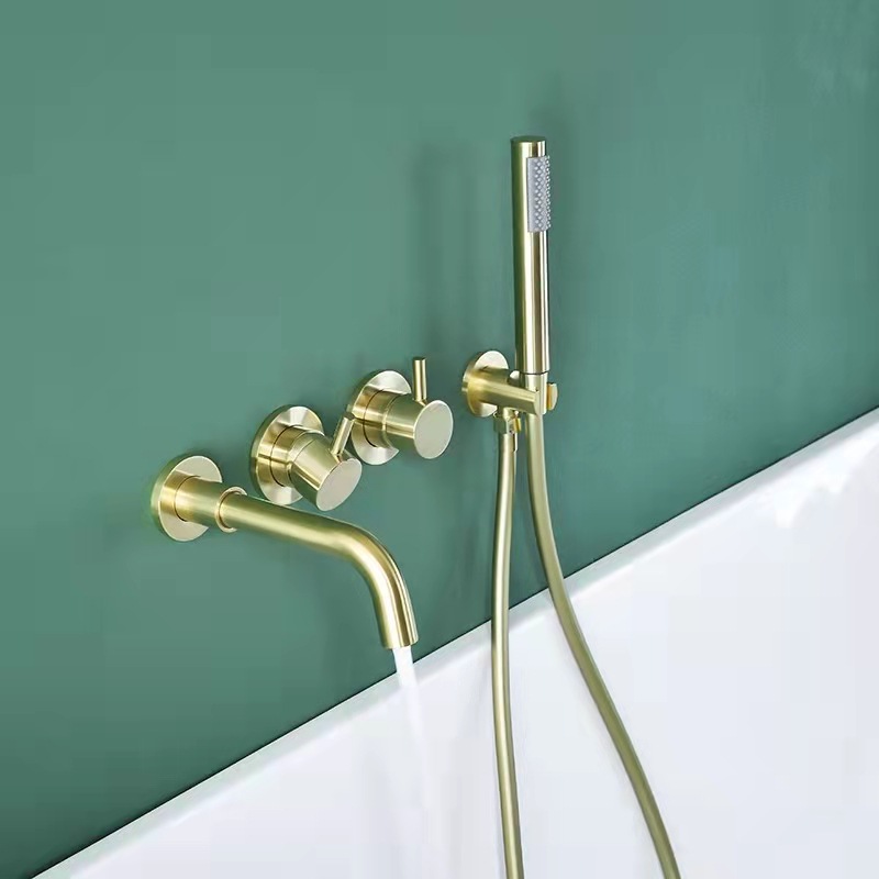 Amazon all-copper built-in bathtub faucet, hot and cold mixed water faucet, bathroom shower, hotel concealed installation Specification drawing