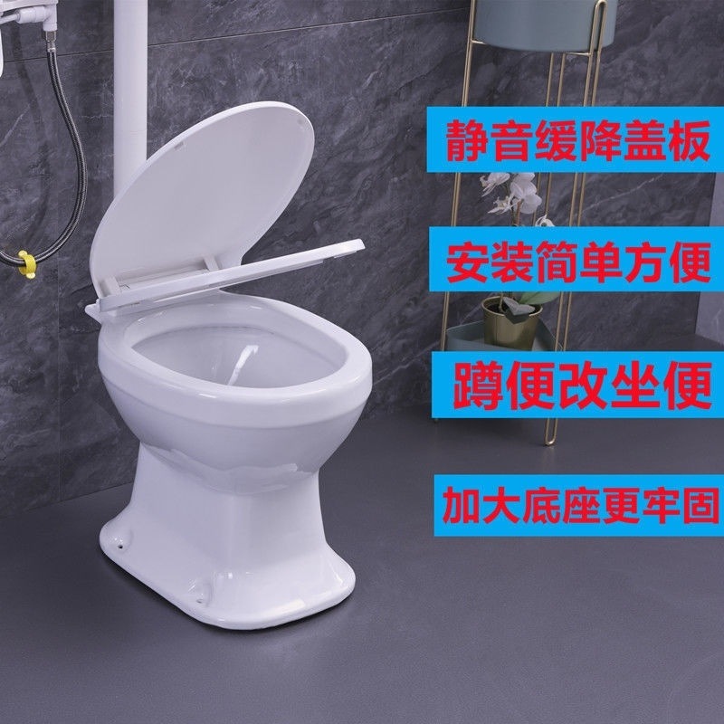 Rural toilet renovation: Dry toilet, ceramic direct-through household squat toilet without flushing, sitting toilet, elderly toilet details Picture