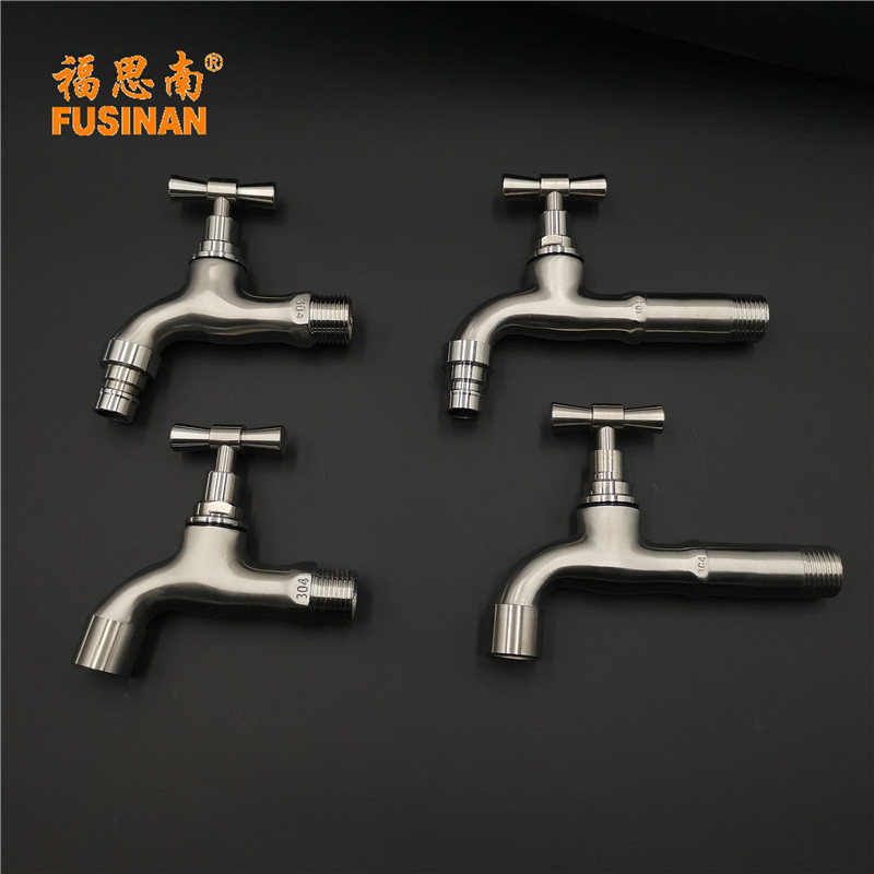 Precision cast 304 stainless steel slow-opening washing machine faucet, mop sink, wall-mounted straight-through valve, water corner valve full figure