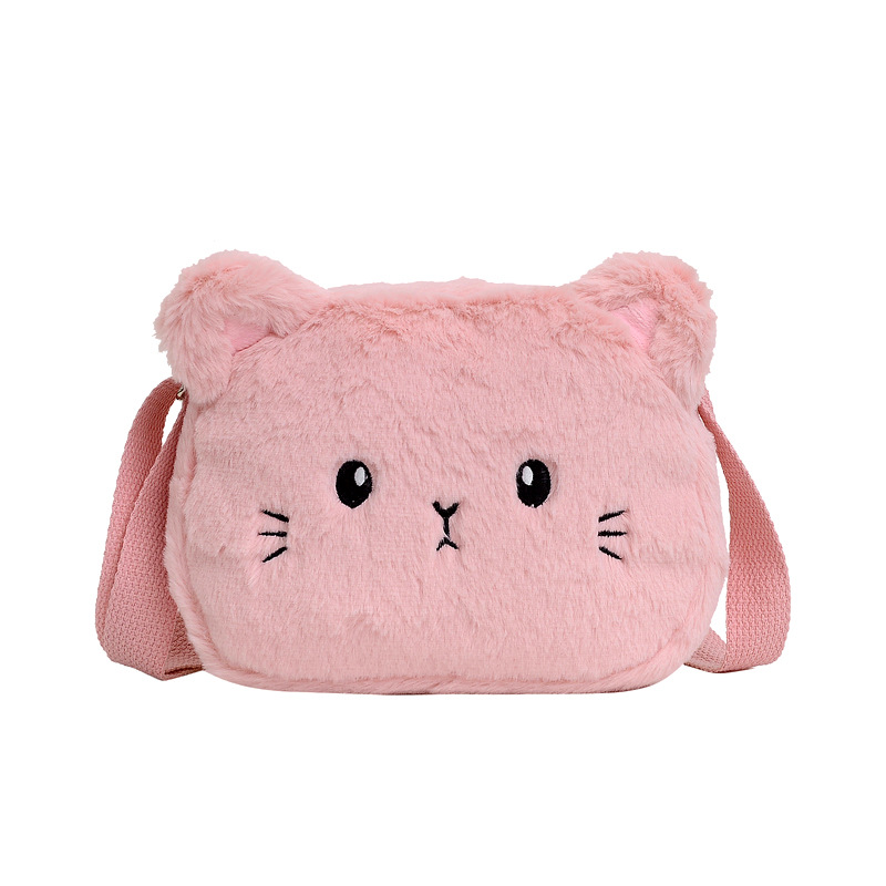A new cute plush kitten cartoon children's fashion and personality Japanese-style Harajuku soft girl single-shoulder crossbody small bag Item Picture