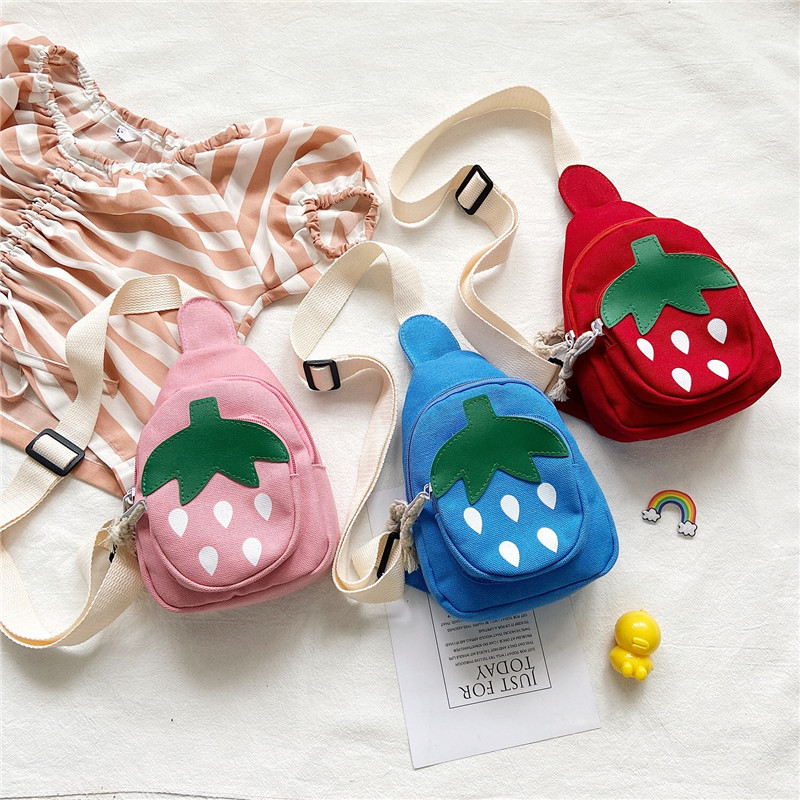 Children's small bags, Korean cartoon canvas rabbit chest bag, single-shoulder bag for boys and girls, cute baby, trendy crossbody bag details Picture