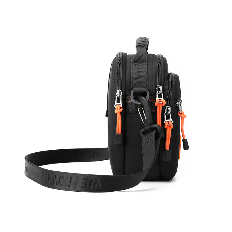 New men's outdoor crossbody bag, sporty and casual men's single-shoulder bag, multi-functional belt bag, hanging bag, trendy small bag Specification drawing