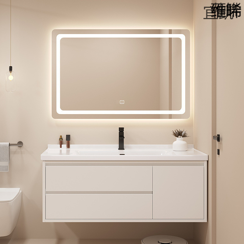 QP8 Smart internet-famous bear Mirror Bathroom cabinet combination bathroom ceramic washbasin Integrated cabinet Washbasin Specification drawing