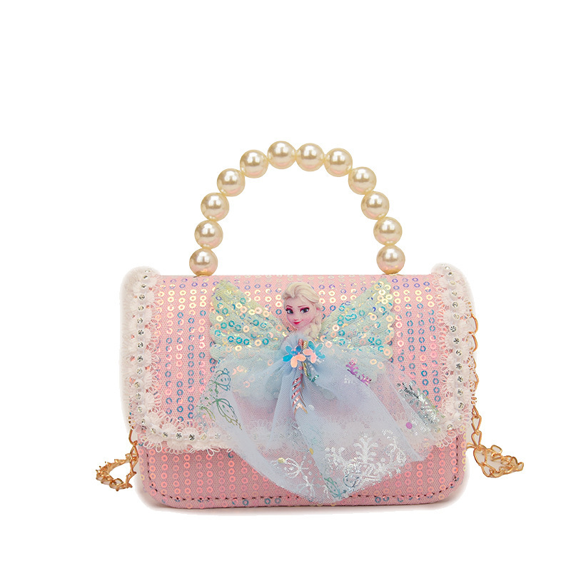 2025 New cute princess bag, pearl hand-held, fashionable and versatile, single-shoulder crossbody bag, coin purse, Korean version girl bag Item Picture