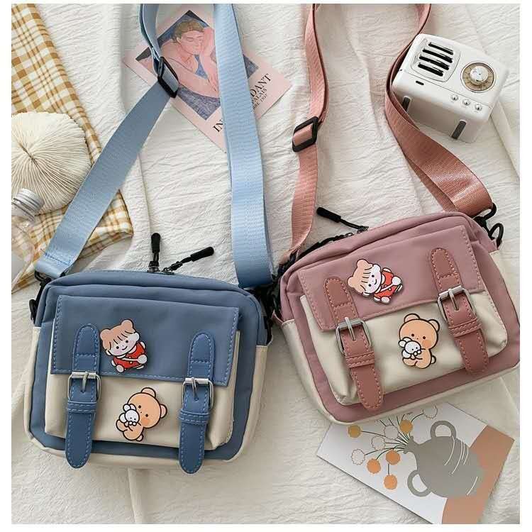 Cute Japanese-style women's bags, fashionable 2020 new trendy Korean-style crossbody bag, women's ins student single-shoulder canvas bag full figure
