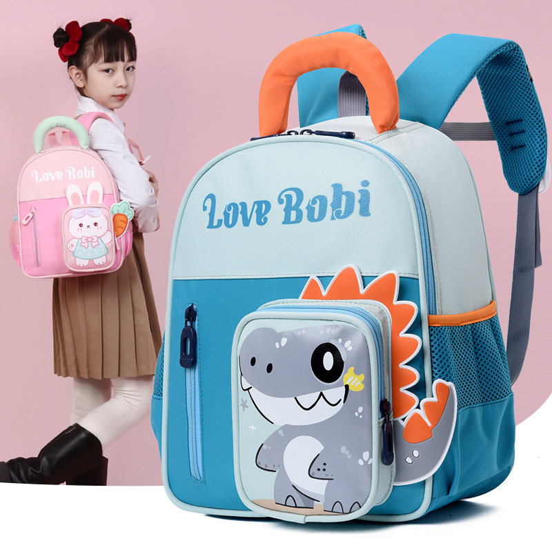 New children's backpacks for 3-6 years old boys and girls, cute cartoon dinosaur backpacks, lightweight kindergarten backpacks full figure