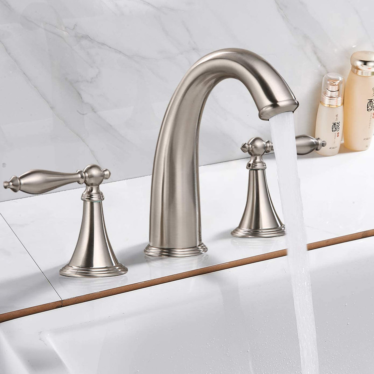 Retro three-hole eight-inch faucet, bathroom cabinet, basin, all-copper cold and hot faucet, double handle, split, European and American style Specification drawing