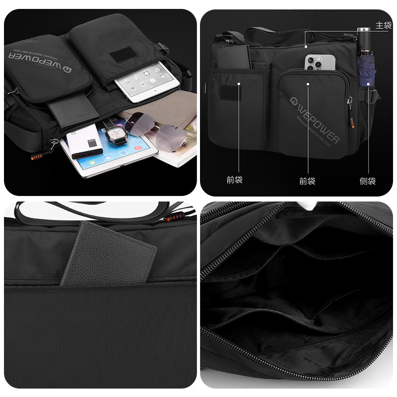 WEPOWER's new large-capacity crossbody bag is a lightweight nylon travel single-shoulder bag for men's sportswear and casual wear Application Scenario