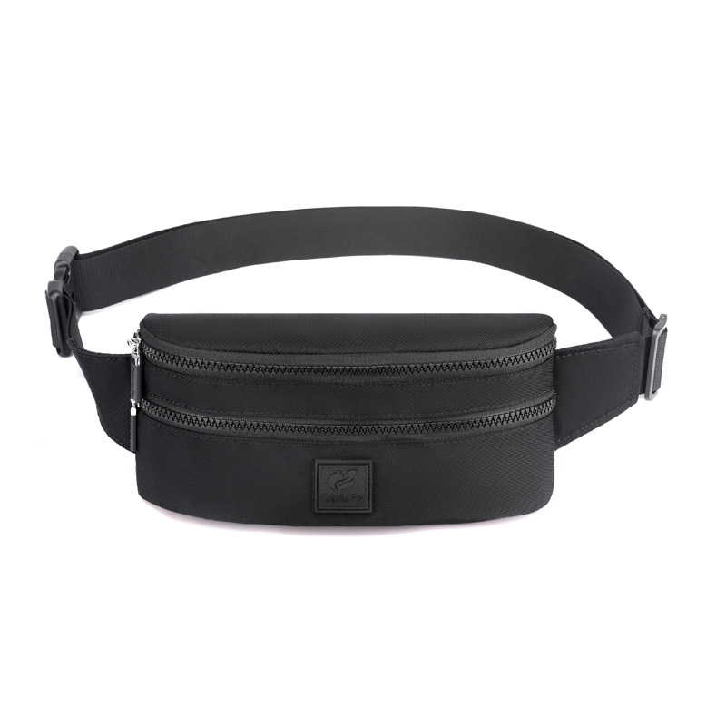 Women's fashionable and trendy waist bag, waterproof nylon crossbody bag, outdoor sports mobile phone waist bag, simple crossbody bag Item Picture