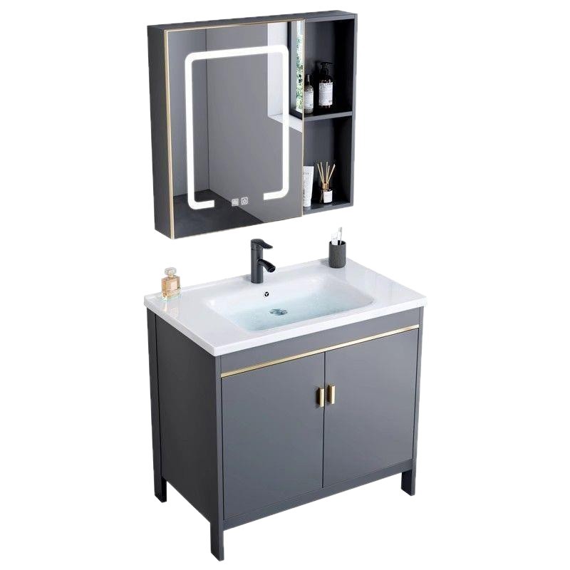 Light luxury bathroom washbasin cabinet set, washbasin countertop integrated washbasin, smart bathroom cabinet, ceramic integrated basin Item Picture