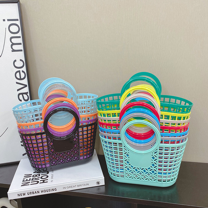 Hollowed-out vegetable basket, storage basket, shopping basket, pvc toiletry basket, gift basket full figure