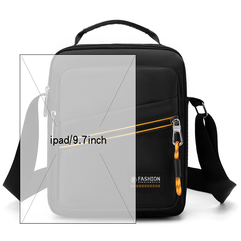 New simple and casual outdoor single-shoulder bag, men's outdoor waterproof trendy handbag, men's color-matched Korean version crossbody bag Item Picture