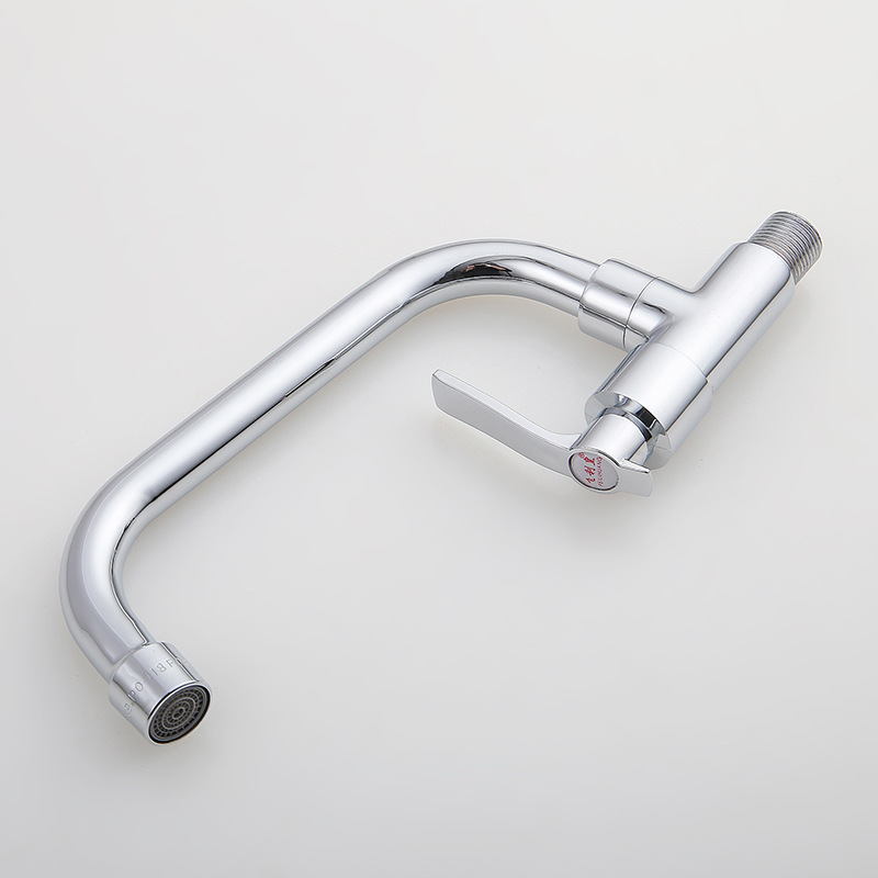 The manufacturer supplies Feilihuang stainless steel copper core copper rod faucet single kitchen horizontal inclined tube vegetable basin faucet Application Scenario
