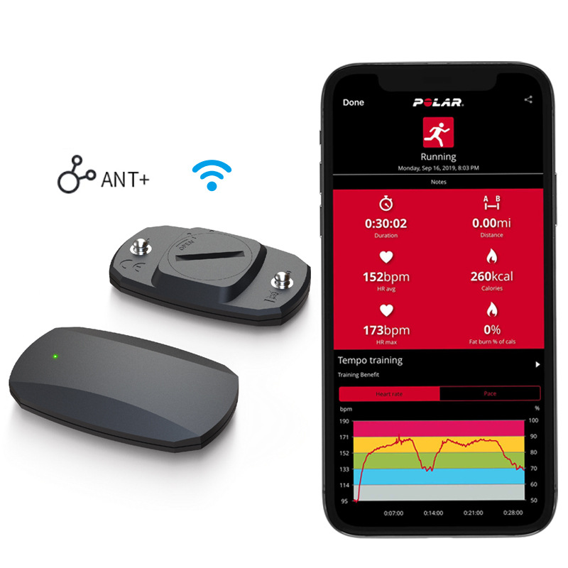 Bluetooth5.0 Bluetooth Smart Heart Rate Chest Strap Training Exercise Heart Rate Monitor ANT Heart Rate Chest strap full figure
