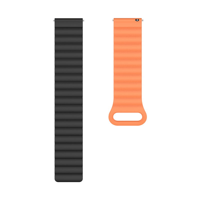 Compatible with Huawei gt3/gt4 dual-color silicone magnetic watch strap and Samsung Watch 6 universal 20/22mm watch strap Item Picture